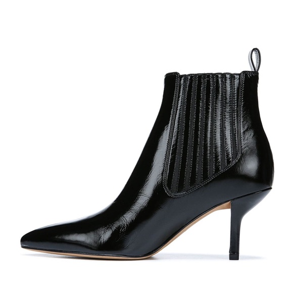 DVF Blk Patent Lthr" Mollo"  Kitten Heel Bootie by DVF- size 37 - Picture 1 of 7